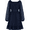 Navy Blue, variant on Aideaone Girls Long Sleeve Chiffon Dresses Square Neck Swiss Dot A-Line Ruffle Hem Casual fall winter Dress 7-14 Years