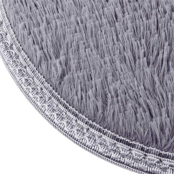 MSJUHEG Floor Mats Living Room Rugs 30*50Cm Anti-Skid Fluffy Shaggy Area Rug Home Bedroom Bathroom Floor Door Mat Carpet Gray