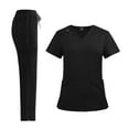 thumbnail image 3 of Conjunto de uniforme de limpieza para mujer, ropa de trabajo de enfermería con cuello en V para tienda de mascotas, salón de, 3 of 8