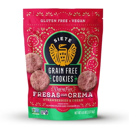 SIETE GRAIN FREE STRAWBERRIES & CREAM COOKIES 4.5 OZ