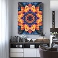 thumbnail image 2 of CozyNet Kaleidoscopic Mandala Of Layered Flower Petals & Geometric Symmetry Wall Art Prints With Frame Canvas Perfect for Living Room & Bedroom, Ready to Hang, Wall Decor 12"x16"in, 2 of 4