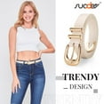 thumbnail image 3 of SUOSDEY Ladies Leather Belt Fashion Women Belts for Jeans with Gold/Silver Buckle, 3 of 7