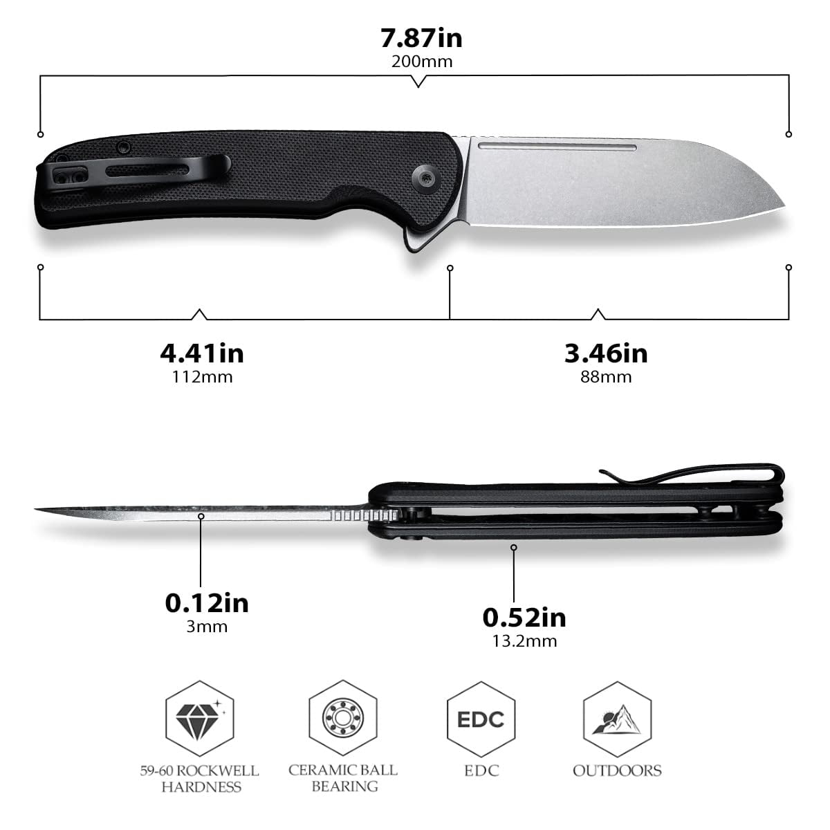 CIVIVI Chevalier Folding Pocket Knife Folding Knife C20022-1