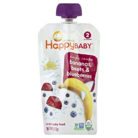 Happy Baby Simple Combos Bananas, Beets & Blueberries Organic Baby Food 4 oz. Pouch