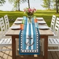 thumbnail image 4 of Table Runners 48 Inches Long Dress Scarves, Blue Anchor Farmhouse Kitchen/Dining Table Runner, Short Coffee Tablerunners, Nautical Summer Beach Coastal Ocean Art 13x48 Inch, 4 of 9