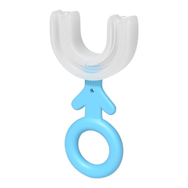 Wmkox8yii Cepillo de dientes en forma de U de mano para niños con cabezal de cepillo de silicona 360 ° Diseño de limpieza bucal para niños pequeños Cabezal de cepillo de silicona suave de grado alime Wmkox8yii FJKAFA142