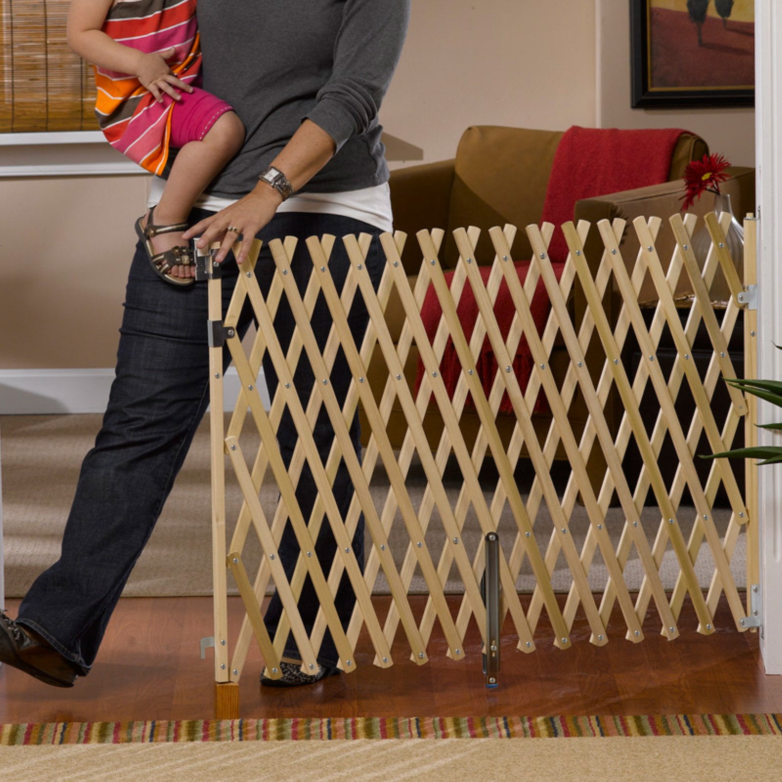 baby gate between couch and wall