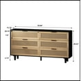 thumbnail image 4 of 59.06"6-Drawers Rattan Storage Cabinet Rattan Drawer,for Bedroom,Living Room, Black, 4 of 9