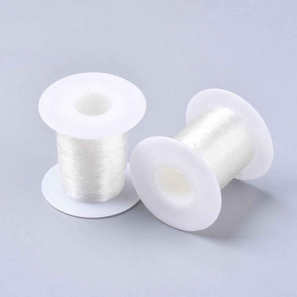25 roll Round Elastic Thread Stretchy Bracelet String Clear 0.5mm 131.23 yards(120m)/roll