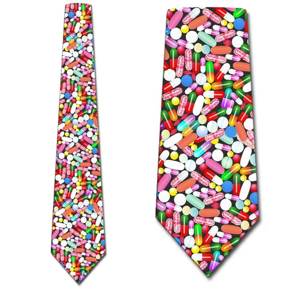 Medical Ties Mens Pill Neckties Prescription Tie by Three Rooker