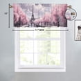 thumbnail image 4 of Cherry Blossom Thermal Insulated Window Curtain Valance Plum Flower Eiffel Tower Romantic Rod Pocket Window Valance for Living Room Bathroom Bedroom Kitchen 54 by 18 in, 1 Panel, 4 of 6