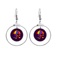 thumbnail image 1 of Rainbow Umbrella Love Tolerance Earrings Dangle Hoop Jewelry Drop Circle, 1 of 3