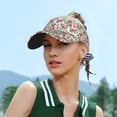 thumbnail image 5 of Kdxio Flower Print Sun Visor Hat Golf Visor Adjustable Velcro Outdoor Sports Cap for Men Women, 5 of 7