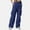 Blue, variant on ITSAME Womens Cargo Pants, Elastic Waist Wide Leg Multi-Pockets Athletic Hiking Outdoor Trousers Army Green 2XL