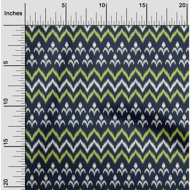 oneOone Tissu Popeline de Coton Ethnique Ikat Imprimé 1 Yard 56 Pouces de Large
