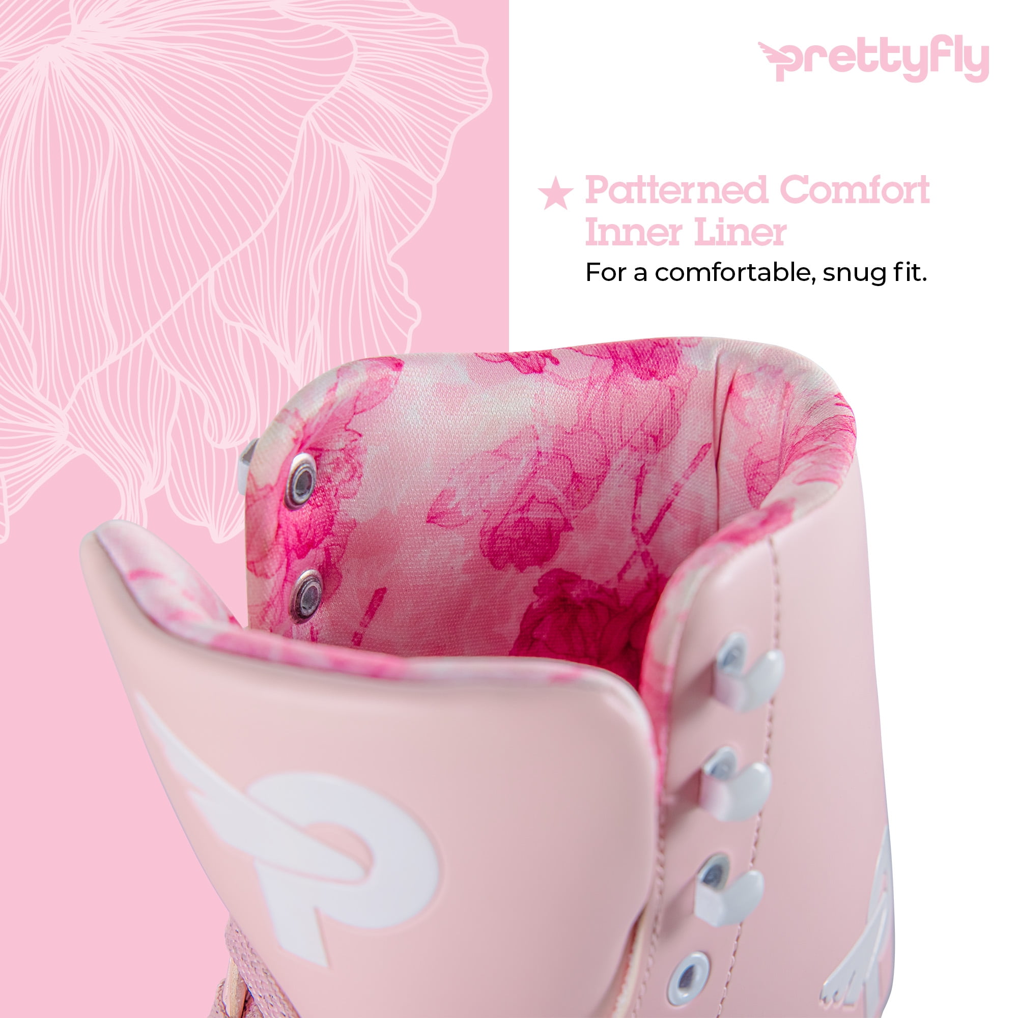 Prettyfly Retro Quad Adult Skates - Pastel Pink (Size 7), One Pair, Women Skates