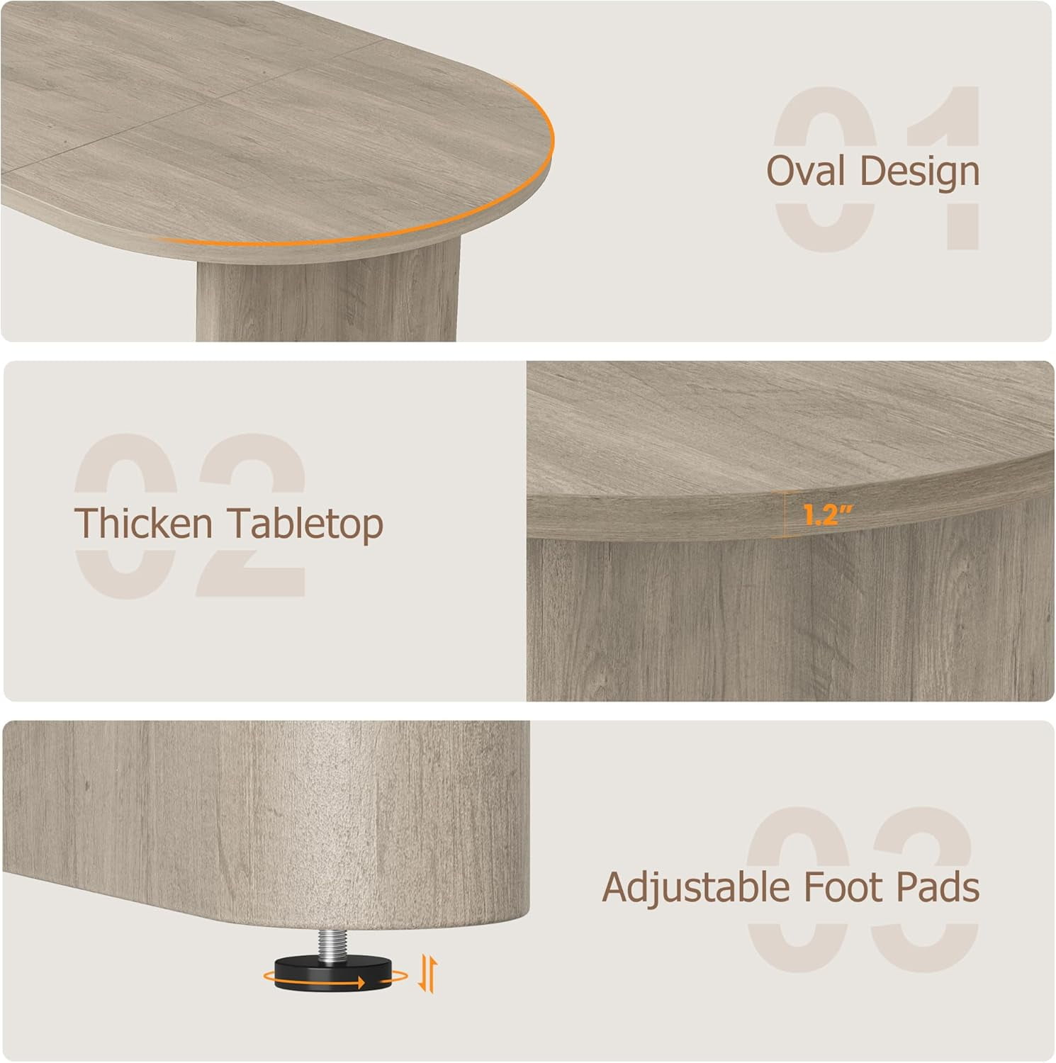 M optimized Oval Computer Desk, Long Large Executive Desk Wooden Home Office Desk, Writing Table Computer Table Workstation for Home Office