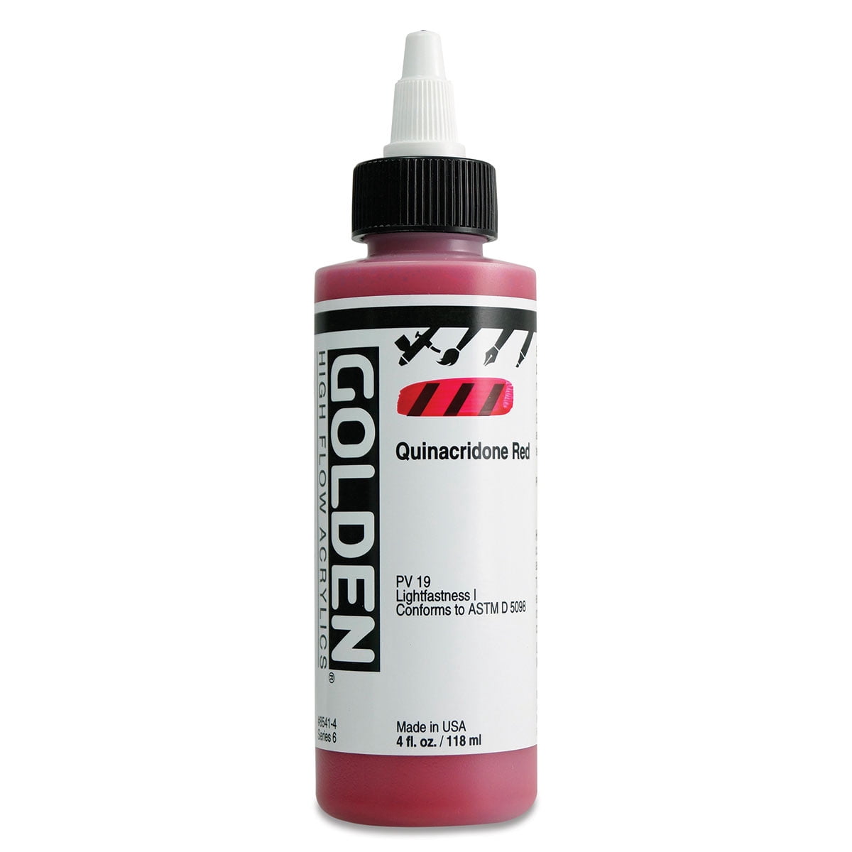Golden High Flow Acrylics - Quinacridone Red, 4 oz
