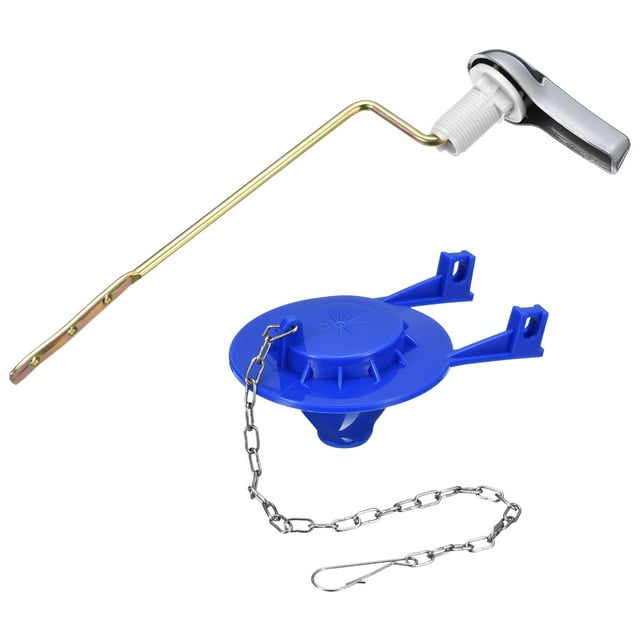 Uxcell 1 juego de kit de reemplazo de mango de inodoro con tapón, cadena de acero inoxidable