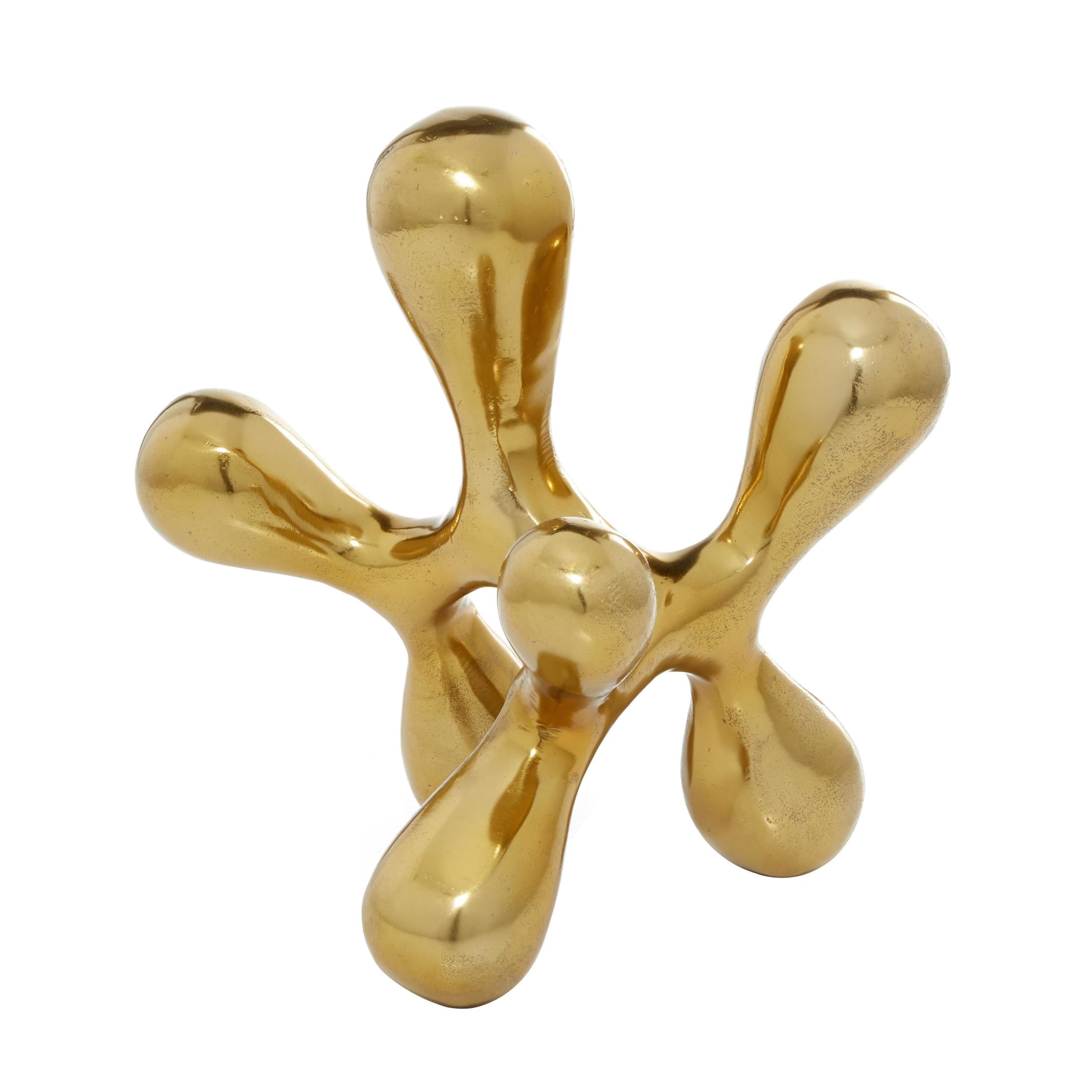 11" x 12" Gold Aluminum Metal Abstract Sculpture, by CosmoLiving by Cosmopolitan