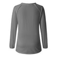 thumbnail image 4 of IDALL Chandail en Molleton pour Femmes Manches Longues T-Shirts Graphiques Rétro 45 47 Imprimé Chandail en Molleton 45 47 Col en V 45 47 pour Président Chandail en Molleton T-Shirts Tenues Automne Gris 2TG, 4 of 5