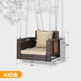 thumbnail image 6 of Ktaxon Iron, PE rattan, Polyester Hanging Chair with Back & Seat Cushions and Metal Chains, Brown, 6 of 8