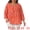 Orange, variant on DARING DIVA Women's Plus Crew Neck 3/4 Sleeve Blouse 1X Navy Blue