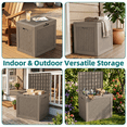 thumbnail image 4 of MINDYES 35 Gallon Deck Box, Wicker Outdoor Storage for Patio Cushions, Pool Toys & Garden Tools, Beige, 4 of 8