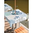thumbnail image 2 of Outdoor Tablecloth with Umbrella Hole for Patio/Picnic/Party/Camping, Coastal Seahorse Waterproof Table Cloth Square Cover Washable, Nautical Beach Ocean Shells Starfish (54"x 54"), 2 of 9