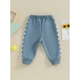 thumbnail image 5 of vera natura Toddler Baby Boy Sweatpants Checkerboard Patchwork Elastic Jogger Pants Casual Trousers, 5 of 8