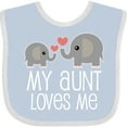 thumbnail image 3 of Inktastic My Aunt Loves Me Niece Nephew Elephant Boys or Girls Baby Bib, 3 of 4