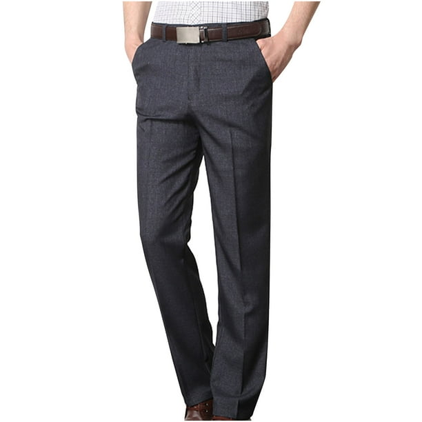 Men's Straight-Fit Casual Stretch Pant Slim Fit Dress Pant Big & Tall ...