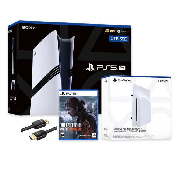 PlayStation 5 Pro 2TB SSD Console with Disc Drive, Wireless Controller and The Last of Us Part II Remastered - CFI-7019 PS5 Pro