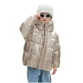 thumbnail image 2 of ATOGUTA Boys Puffer Jacket Winter Fleece Jacket Zip Up Hooded Puffer Quilted Kids Outerwear Jacket for Boys Size 1T-11 Coffee, 2 of 6