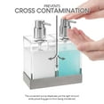 thumbnail image 6 of Modern Innovations Acrylic Twin Liquid Soap and Lotion Dispenser Set with Caddy - Double Soap Dispenser for Kitchen Sink - Clear Soap Dispenser for Bathroom, Shampoo, Conditioner, Body Wash, 6 of 7