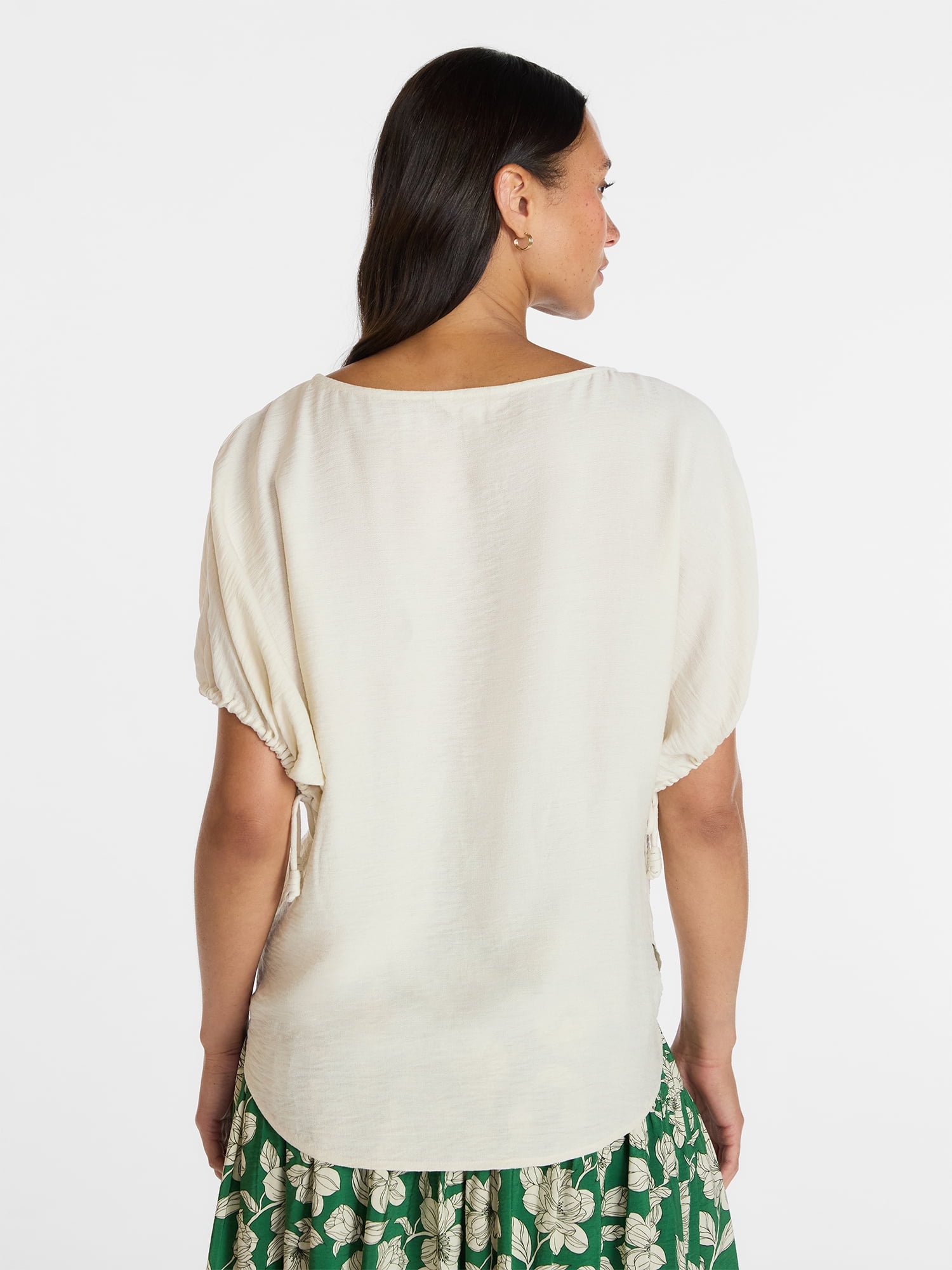 Time and Tru Women's Boatneck Top with Dolman Sleeves, Sizes XS-XXXL