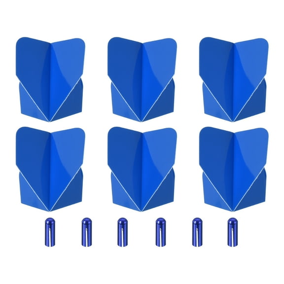 Uxcell Dart Flights & Accessories, 6 Sets Flights & 6 Flights Protectors, Blue