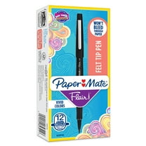 Paper Mate Flair Felt Tip Pens, Medium Point (0.7mm), Black, 12 Count