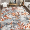 thumbnail image 1 of YUSAZENS 4 x 6 Machine Washable Abstract Colorful Area Rug, Stain-Resistant Non-Slip Throw Rug for Apartment, Playroom, Living Room, Home Decor Orange/Gray, 1 of 6