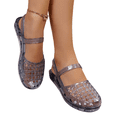 thumbnail image 3 of Jelly Sandals for Women Stylish Transparent Jelly Shoes Comfortable Breathable Mesh Closed Toe Slip on Beach Slides, 37, 3 of 9