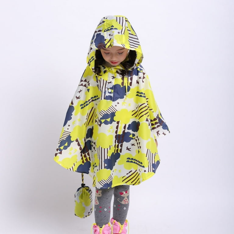 LUOGENLI Girls Raincoats Size 7-8 Waterproof Raincoat Toddler Wear
