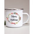 thumbnail image 4 of Tazas de esmalte con estampado de flores francesas, creativas, para café, leche, vino, cerveza, zumo, escuela, hogar, con asa, regalo para profesores, 4 of 5