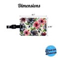 thumbnail image 3 of Black Pink Hibiscus Flowers Watercolor Faux Leather Travel Luggage Tag, 3 of 7
