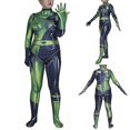 thumbnail image 1 of Kim Possible Shego Cosplay Costume Jumpsuit Bodysuit Super Villain Halloween Party Dress Up For Adults Women, 1 of 5