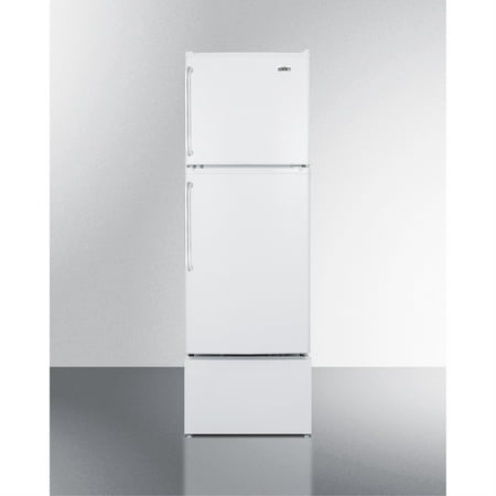 Senior living refrigerator-freezer with pedestal and towel bar handles