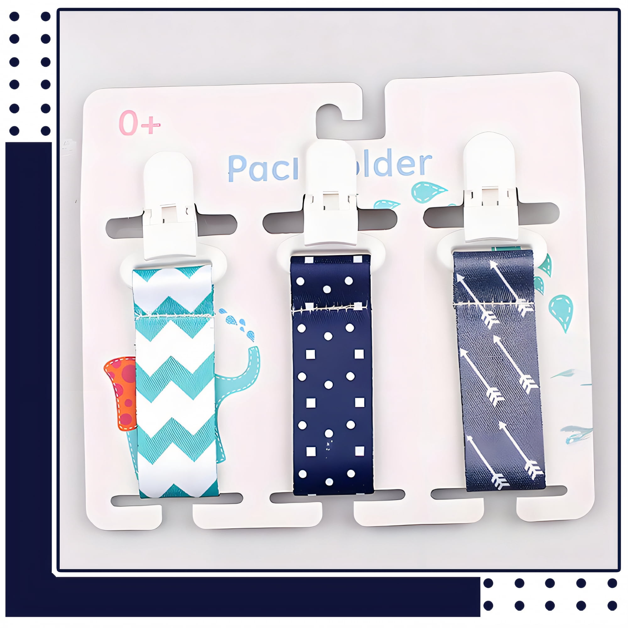 TELOLY Pacifier Clip Easy to Clean Design Pacifier Case Anti-Lost Gadget Adjustable Design Mam Pacifier Clip,Set1