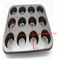 thumbnail image 2 of Basics Nonstick Round Muffin Baking Pan, 12 Cups,Gray,7.1"*9.5"*0.8",Carbon Steel Muffin Cupcake Baking Pan Non Stick Dishwasher Microwave Safe, 2 of 8