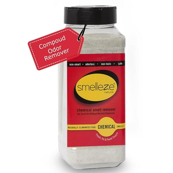 SMELLEZE Natural Chemical Odor Remover Powder: 2 lb. Bottle. Ideal for Indoor Carpet, Furniture & Other Chemical Odors & Spills