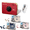 1 Red A30 Printer+1 Roll White Sticker Label+3 Roll Ribbons, variant on Phomemo A30 Half-Inch Ribbon Label Maker, Thermal Transfer Bluetooth Portable Mini Label Printer, Rechargeable Sticker Printer for Gift & Clothing Tags