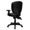 thumbnail image 4 of Emma + Oliver Mid-Back Black LeatherSoft Pillow Top Ergonomic Task Office Chair with Arms, 4 of 6